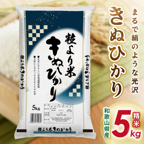 御坊・日高地方産　粒より米　きぬひかり　5kg 2509772 - 和歌山県御坊市