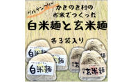 かきのき村のお米でつくった白米麺と玄米麺のセット(各3袋入り)【1713864】