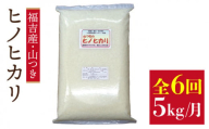 [玄米][ 定期便 ]福吉産 の お米 [6回コース] ヒノヒカリ 5kg 糸島市 / 二丈赤米産直センター [ABB013-5] 米 ひのひかり 無洗米