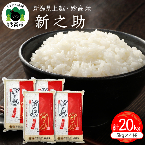 【最短1週間程度発送】令和8年産  新潟県上越妙高産 新之助 20kg 2513678 - 新潟県妙高市