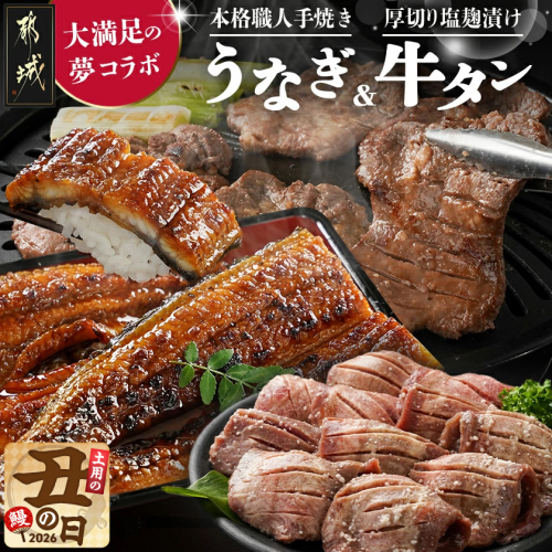 【丑の日】大満足の夢コラボ☆うなぎ&厚切り牛タンセット≪7月20日～25日お届け≫_AC-3308-UG 2513881 - 宮崎県都城市