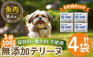 a1089-B ＜保存料・着色料 不使用＞愛犬用無添加テリーヌ レトルトパック 魚テリーヌ4袋(1袋約100g・合計約400g)【Nフードサービス】姶良市 魚 テリーヌ 犬 ドッグ ペット フード エサ レトルト おやつ ごはん ご飯 間食 ご褒美