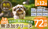 a1089-I 【12回定期便】＜保存料・着色料 不使用＞愛犬用無添加テリーヌ レトルトパック 魚テリーヌ6袋×12回(1袋約100g・合計約7.2kg)【Nフードサービス】姶良市 魚 テリーヌ 犬 ドッグ ペット フード エサ レトルト おやつ ごはん ご飯 間食 ご褒美