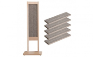 「木製 爪とぎスタンド＋交換用ダンボール5枚」