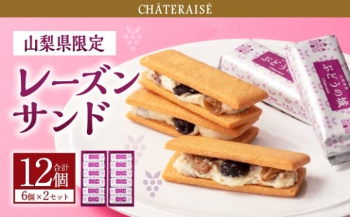 【シャトレーゼ】山梨県限定 レーズンサンド 6個×2セット 計12個 ／ スイーツ デザート お菓子 おかし おやつ ギフト 贈答 プレゼント お取り寄せ 2515295 - 山梨県中央市