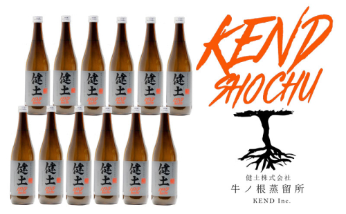 G7-2516　本格芋焼酎 健土 25度 720ml 12本 2517649 - 鹿児島県垂水市