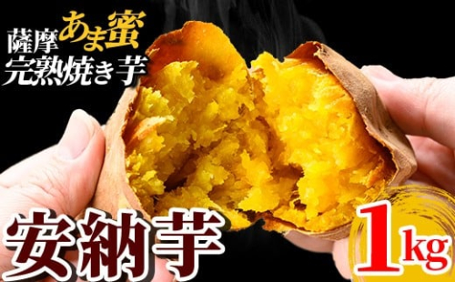 K-101-A 薩摩あま蜜完熟焼き芋＜安納芋＞1kg【フレッシュジャパン鹿児島】霧島市 国産 熟成 鹿児島県産 さつまいも 安納芋 冷凍焼き芋 焼芋 やきいも 2518437 - 鹿児島県霧島市