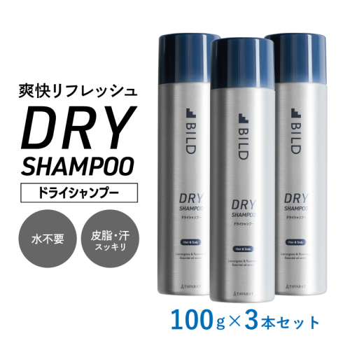 ドライシャンプー 100ｇ 3本セット【シャンプー アウトドア 髪 汗 におい 匂い 臭い 対策 】 G3794 2519334 - 大阪府泉佐野市