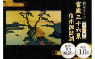 純金 ゴールド 富嶽三十六景 信州諏訪湖 カード 1枚 1g ガラス フレーム 1個 [三菱マテリアルトレーディング 兵庫県 三田市 3d28bae300121] 金 黄金 フォーナイン 贈り物 記念品