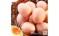 U-6 ◆12ヵ月定期便◆ 黄身がしっかり濃厚な卵【アスタの恵み】50個×12