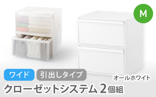 クローゼットシステム ワイド引出し（M）2個組 CS-WD2 2P オールホワイト (5色からお好きなカラーが選べる)  ／  クローゼット 収納 組み合わせ 引出し ライクイット like-it 奈良県 葛城市【like025-1】 2520896 - 奈良県葛城市