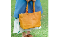 トートバッグ A4 イエロー×オレンジ レザー バッグ 鞄 かばん カバン レディース メンズ おでかけ おしゃれ おすすめ 贈答 ギフト プレゼント お祝い 贈り物 HARUHINO 奈良県 奈良市
