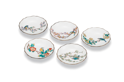 4号皿揃　花鳥絵変わり 2521868 - 石川県能美市