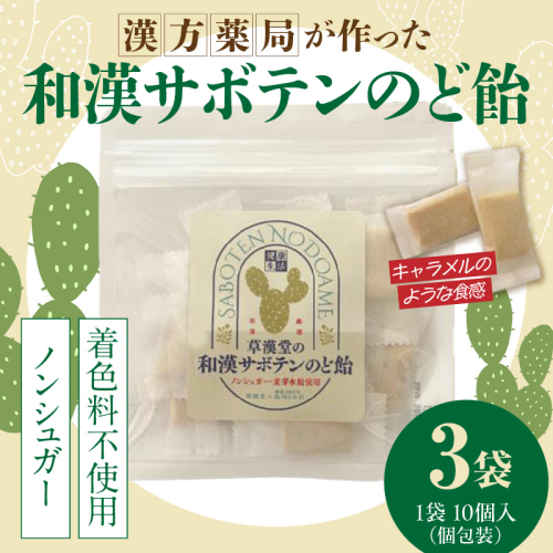 和漢サボテンのど飴　3袋［103S14］ 2522443 - 愛知県小牧市