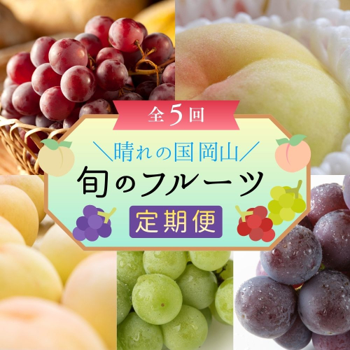 ＜定期便5回＞ 岡山白桃、シャインマスカット晴王、ブラックシャインマスカット、ぼっけぇピオーネ、冬桃がたりの5回コース [040-a015] 2522816 - 岡山県鏡野町