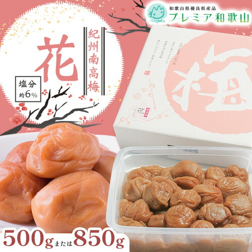 梅干し 紀州南高梅 花 塩分 約6% 500g 850g 1パック 《60日以内に出荷予定(土日祝除く)》 株式会社やまだ 和歌山県 日高町 梅 塩 うす塩 梅干し 米 おかず 国産 送料無料 2523073 - 和歌山県日高町
