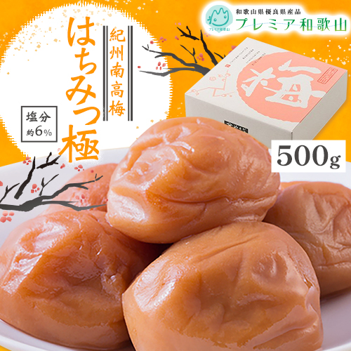梅干し 紀州南高梅 はちみつ 極 塩分 約6% 500g 1パック 《60日以内に出荷予定(土日祝除く)》 株式会社やまだ 和歌山県 日高町 梅 はちみつ梅 梅干し 米 おかず 国産 送料無料 2523074 - 和歌山県日高町