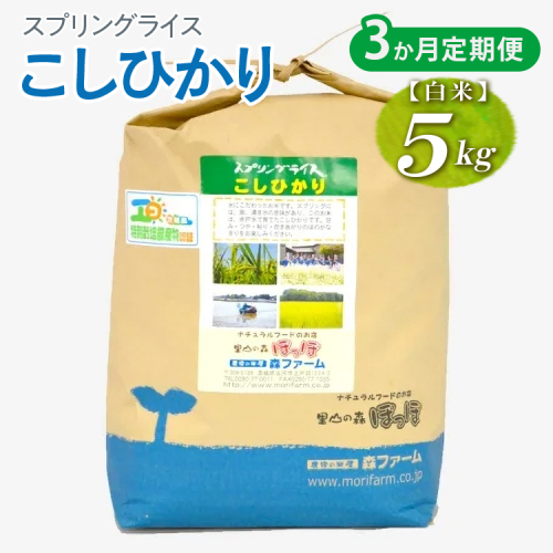 【定期便3か月】令和7年産 3か月毎月届く！スプリングライス こしひかり (白米) 5kg | 定期便 こめ 米 コメ 白米 白飯 精米 コシヒカリ 茨城県産 国産 茨城県 古河市 こだわり おいしい 2025年産 _FN17 2523121 - 茨城県古河市