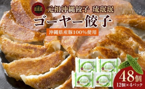 【琉みんみん】沖縄県産ゴーヤー餃子　4パック 　48個入り 2525178 - 沖縄県浦添市