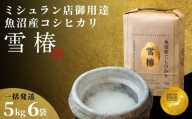 【令和7年産】魚沼産コシヒカリ 雪椿 30kg(5kg×6袋) 特別栽培米 一括発送 | 米 お米 新潟 魚沼 魚沼産こしひかり コメ おこめ 白米 精米 最高級 新潟県 津南町 越後雪椿産業株式会社