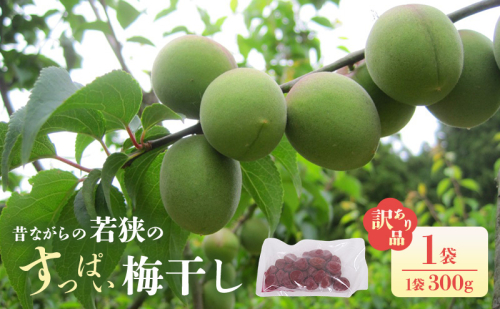 若狭のすっぱい梅干し(品種は新平太夫か福太夫)　訳あり品　(300gを1袋)　シソ漬け 梅 ウメ 若狭町 2526927 - 福井県若狭町