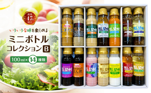 野菜村ドレッシング ミニボトルコレクション B 各100ml 各1本 合計14本 ドレッシング 調味料 静岡 浜松市 2527851 - 静岡県浜松市