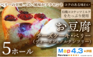 お豆腐チーズケーキ・ベリー（ヴィーガン&グルテンフリー）（6号）×5ホール