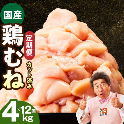 【定期便】国産 鶏むね肉 4kg×12回【カット済み 氷温熟成×極味付け 小分け 味付き 簡単調理 訳あり サイズ不揃い 鶏肉 とり 毎月配送コース】 mrzZ085 2529338 - 大阪府泉佐野市