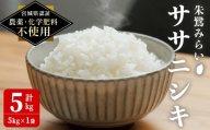 ＜宮城県認証 農薬・化学肥料不使用＞ササニシキ 精米 5kg(5kg×1袋) 朱鷺みらい 精米 登米市産 お米 おこめ 米 コメ 白米 ご飯 ごはん おにぎり お弁当 ささにしき 【オーガニックとめネットワーク】tm584