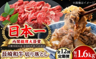 【全12回定期便】長崎和牛 切り落とし 総計19.2kg （約1.6kg/回）【ながさき西海農業協同組合】 [DBV048] [DBV048]