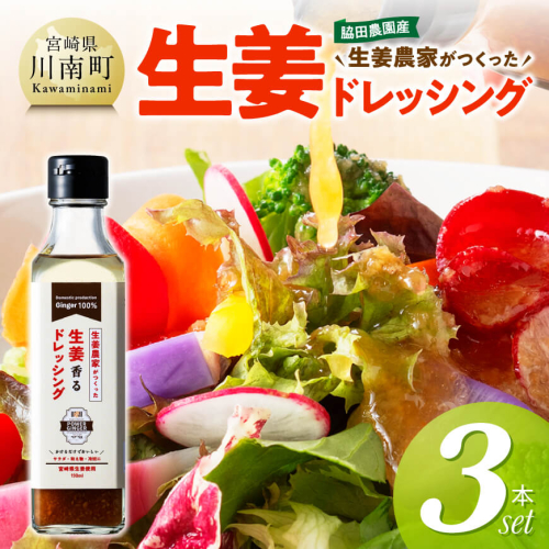 脇田農園産　生姜農家が作った生姜ドレッシング3本セット 【 生姜 ショウガ 国産 宮崎県産 九州産 川南町産 農家直送 しょうが ドレッシング 】 2530299 - 宮崎県川南町