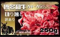 【定期便 全3回】 和牛 博多和牛 A4ランク以上 【訳あり】切り落とし 250g 3ヶ月 牛 牛肉 お肉 ※配送不可:離島