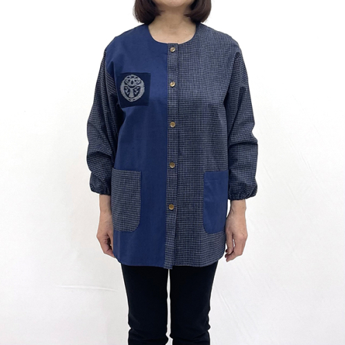 久留米織 民芸調スモック あい色（紺）【BA059-NA】 2533926 - 福岡県大木町