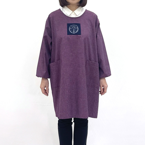 久留米織 文人調割烹着 文人赤【BA060-RE】 2533930 - 福岡県大木町