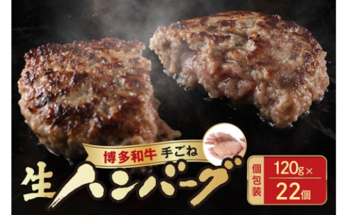 博多和牛手ごね生ハンバーグ(120g×22個)【宗像肉工房】_HA1977 2534716 - 福岡県宗像市