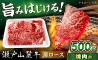 瀬戸山麓牛 肩ロース 焼肉用 500g / 牛肉 国産 和牛 焼肉 / 瀬戸市 / 関屋精肉店 [BBBQ221]