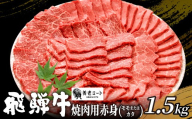 【4月発送】 贅沢！ 飛騨牛 モモまたはカタ 焼肉用 1.5kg 6～10人前 牛肉 和牛 肉 焼肉 BBQ 霜降り カルビ 赤身 モモ カタ 東白川村 岐阜 養老ミー4