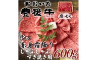 訳あり！おおいた豊後牛赤身霜降りしゃぶしゃぶすき焼き用 (肩・モモ) 600g | 和牛 豊後牛 国産牛 赤身肉 しゃぶしゃぶ すき焼き 家庭用 大分県産 九州産 津久見市 国産