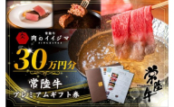 常陸牛プレミアムギフト券 30万円分[贅沢 冷凍保存 すきやき しゃぶしゃぶ 焼肉 ステーキ リブロース 肩ロース 外もも 霜降りカルビ もも厚切り 片バラ サーロイン フィレミニヨン ハンバーグ](DU-156)