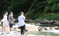 渓流釣り体験と炭火焼きバーベキューコース(3名様)【023-002】