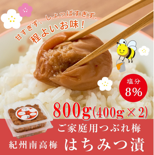 紀州南高梅つぶれ梅（はちみつ漬）合計800g（400gx2） 塩分8% [AJ10] 2540156 - 和歌山県那智勝浦町