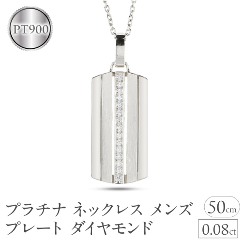 ネックレス メンズ プラチナ プレート ダイヤモンド 0.08ct ペンダントトップ 大ぶり pt900 ダイヤ ストライプ タグペンダント ジュエリー シンプル 大きめ 普段 使い 人気 250520201pm SWAA330 2540540 - 山梨県昭和町