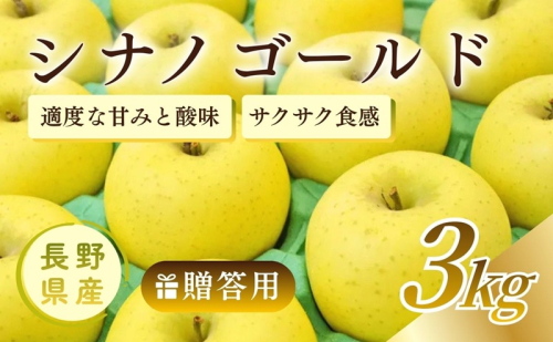 りんご シナノゴールド 3kg 贈答用 信州 フルーツ 果物　林檎 リンゴ くだもの 旬の果物 旬のフルーツ 信州産 長野県産 長野 長野県 上田市 2541168 - 長野県上田市
