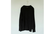 ＜ezu＞monochrome sweater black /コットン100%◆黒◆Lサイズ【1720354】