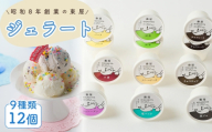 ジェラート 9種類 12個セット ／ 食べ比べ ジェラートセット カップジェラート 手作りジェラート アイスクリームセット バニラジェラート 抹茶ジェラート チョコレートジェラート 黒ごまジェラート ラムレーズンアイス 小倉アイス クリームチーズアイス 塩バニラアイス 詰め合わせスイーツ 冷凍スイーツ 広島県 No.1205