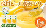 i835-f 【父の日ギフト】晩柑ピール 贅沢ゼリー(6個) ゼリー みかん ミカン 蜜柑 果汁 100% 河内晩柑 ピール入り 無着色 無香料 安心安全 父の日 プレゼント ギフト 贈答 【江崎果樹園】
