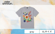ANNOUNオリジナルTシャツ【Flower T（gray XLサイズ）】| Tシャツ アート アトリエ アンノウン オリジナルTシャツ 就労支援B型 クオリティー株式会社 福祉 アパレル 埼玉県 草加市