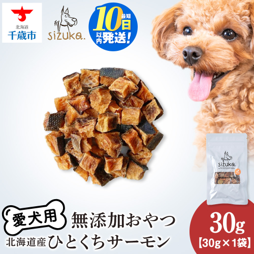 愛犬用　無添加おやつ ひとくちサーモン　30g×1袋ペットフード 愛犬用 無添加 犬用おやつ ペット ドッグフード 犬用 SIZUKA 2545761 - 北海道千歳市