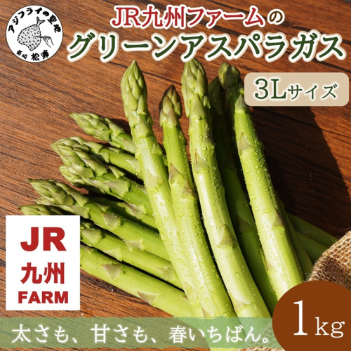 JR九州ファームのグリーンアスパラガス 3Lサイズ 1kg ( アスパラガス グリーンアスパラガス 国産 送料無料 長崎県 松浦市 )【B5-131】 2545808 - 長崎県松浦市