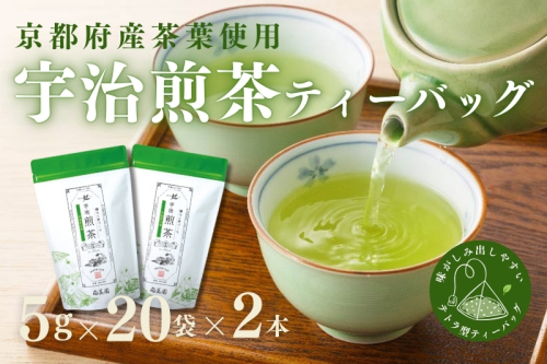 宇治・煎茶ティーバッグ 5g×20個×2袋〈お茶 茶 煎茶 緑茶 かぶせ茶 飲料 ティーバッグ 煎茶ティーバッグ ティーパック 宇治茶 日本茶 加工食品〉 2546811 - 京都府宇治田原町